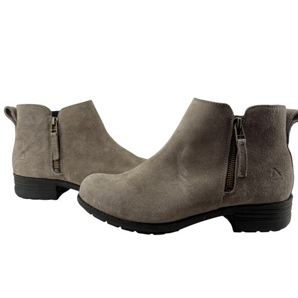 Abeo Violeta Taupe Suede Leather Ankle Boot Womens 8.5 - Picture 1 of 9